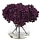 8.5" Purple Hydrangea Arrangement in Glass Vase